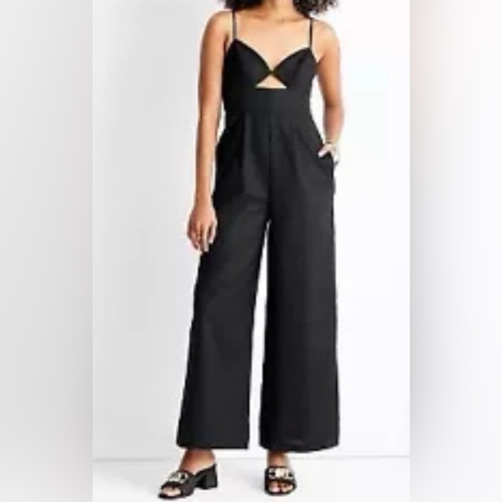 Future Collective Jenny K Lopez Sz4 Black linen&cotton jumpsuit